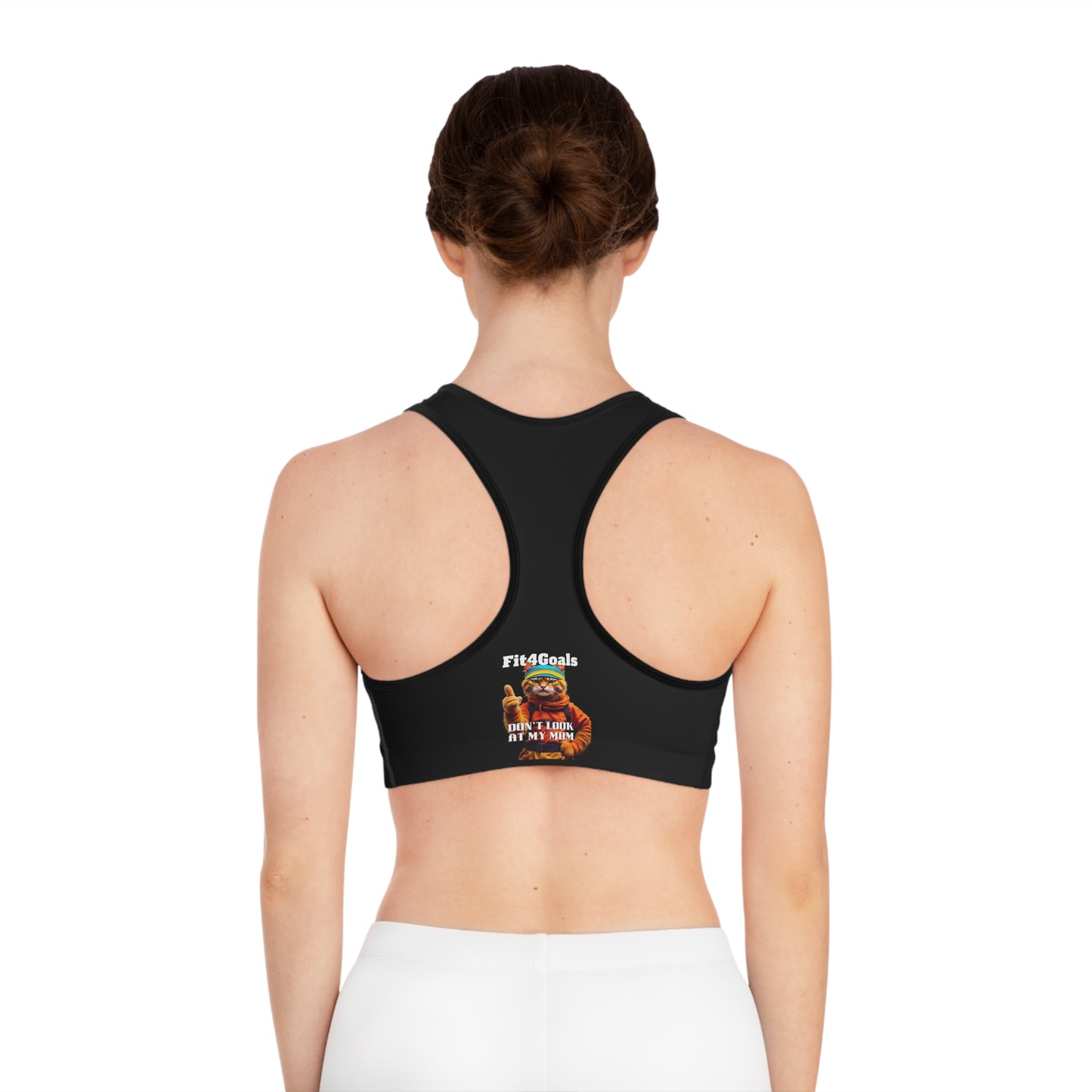 Motivational Cat Sports Bra – Fit4Goals Fitness Wear - - All Over Prints