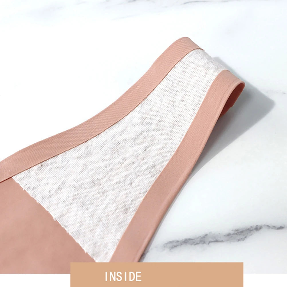 Seamless Ice Silk Thong – Soft Satin Feel & Minimal Band - - lingerie