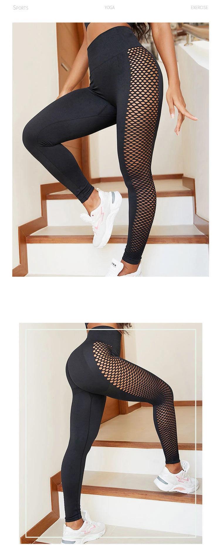 High Waist Push Up Yoga Pants - Fitness Leggings for Gym & Running - - Leggings