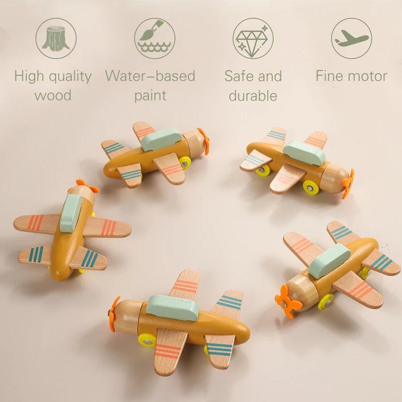 Montessori Wooden Train & Trolley - Educational Baby Toy with Numbers - - baby toys
