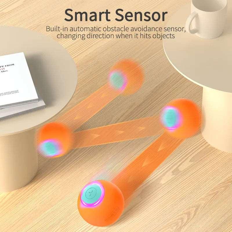 ROJECO Cat Toys Smart Interactive Cat Bouncing Ball Automatic Rolling Ball Training Self-moving Electric Toy Dog Pet Accessories - -