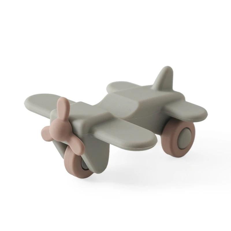 Silicone Baby Car Toy & Teether - Educational Blocks for 0-12 Months - Plane - baby toys