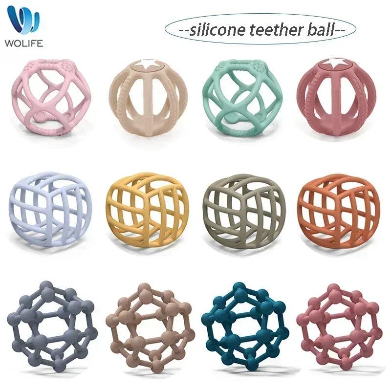 WOLIFE Baby Silicone Teether - Colorful, BPA-Free, Easy-Clean Chewing Toy - -