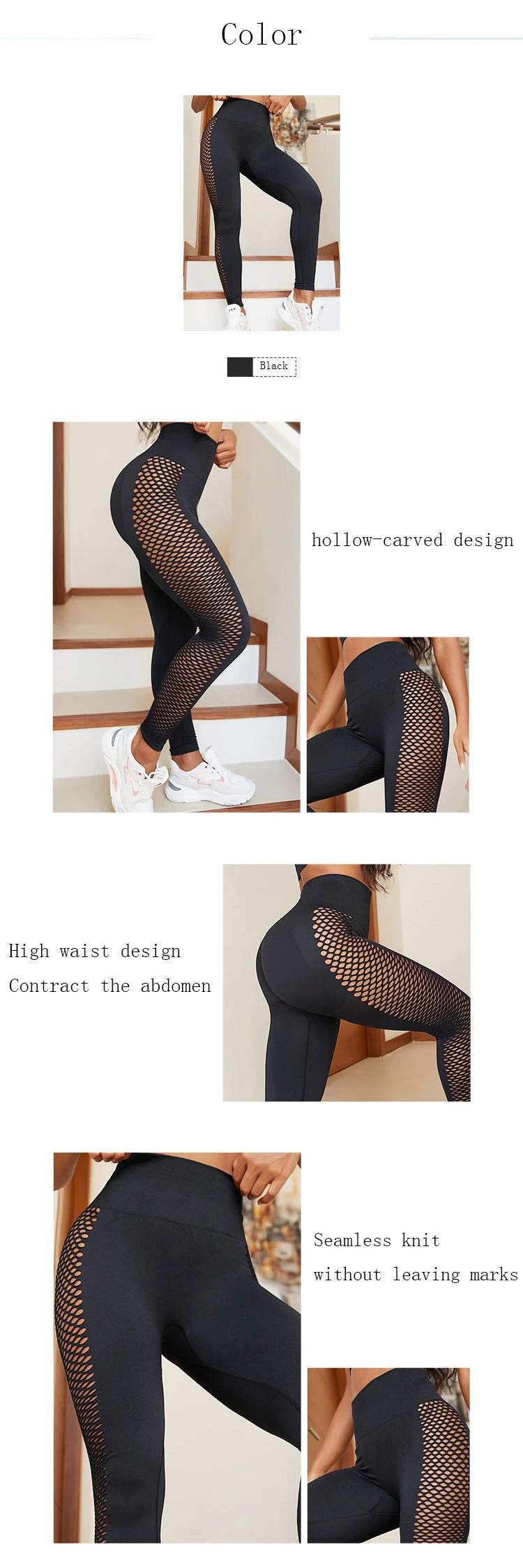 High Waist Push Up Yoga Pants - Fitness Leggings for Gym & Running - - Leggings