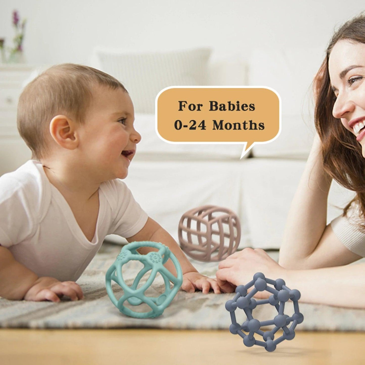 WOLIFE Baby Silicone Teether - Colorful, BPA-Free, Easy-Clean Chewing Toy - -