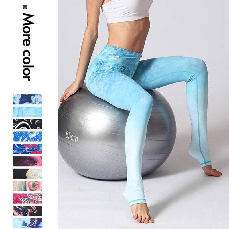 Fit4Goals™ High Waist Yoga Pants - Floral Push Up Leggings for Running - - Leggings