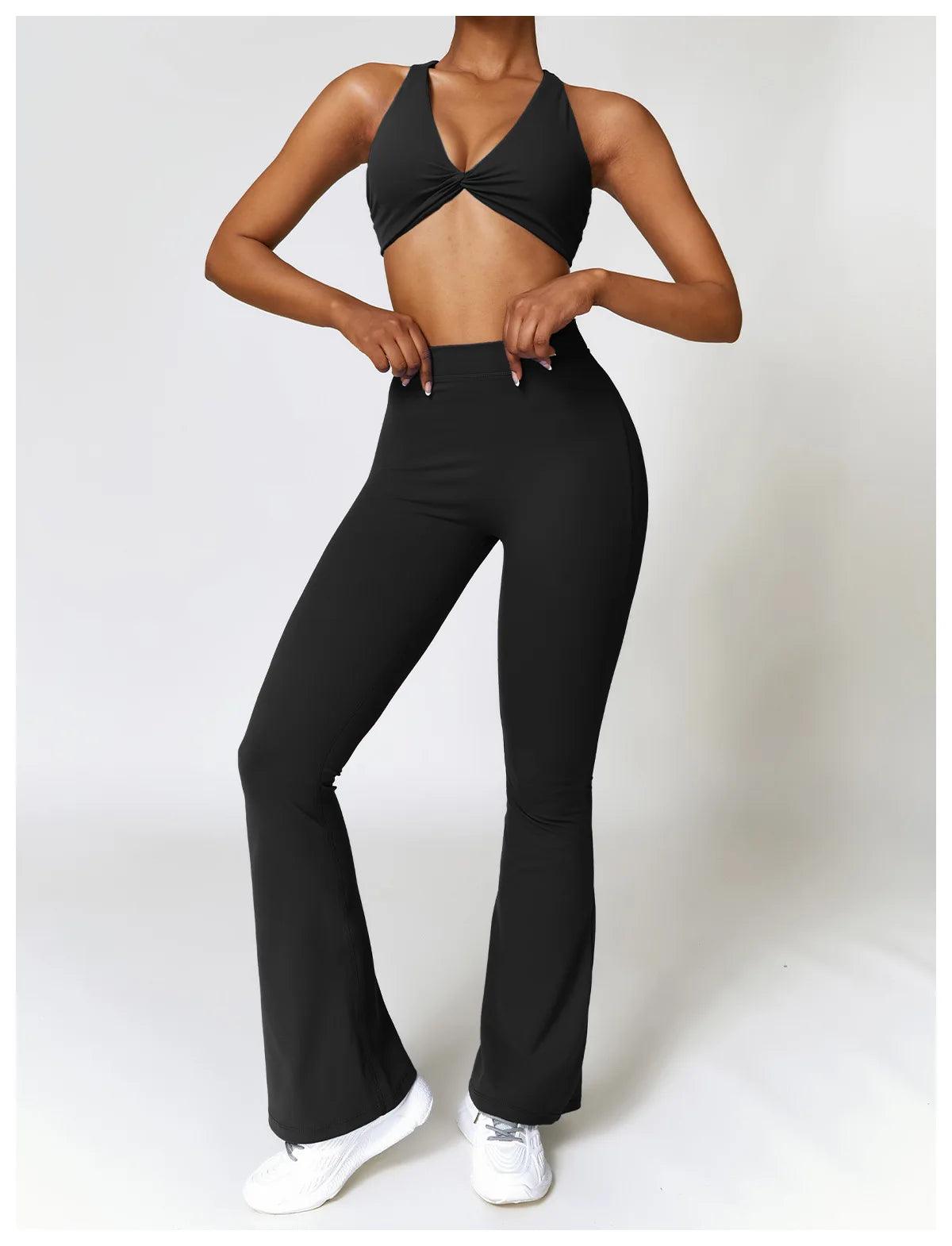 Seamless 2-Piece Yoga Set – High Waist Leggings and Sports Bra - - Leggings