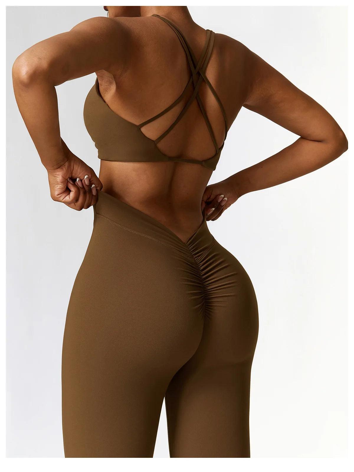 Seamless 2-Piece Yoga Set – High Waist Leggings and Sports Bra - - Leggings