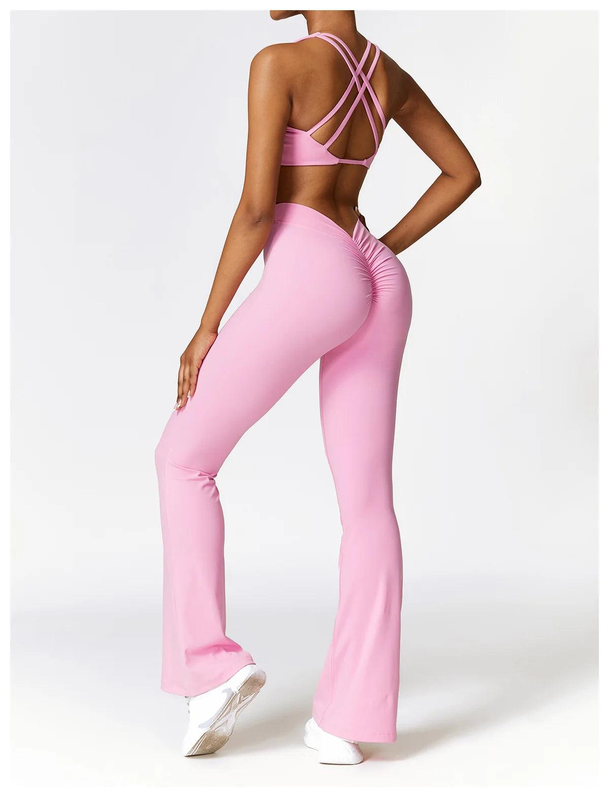 Seamless 2-Piece Yoga Set – High Waist Leggings and Sports Bra - - Leggings