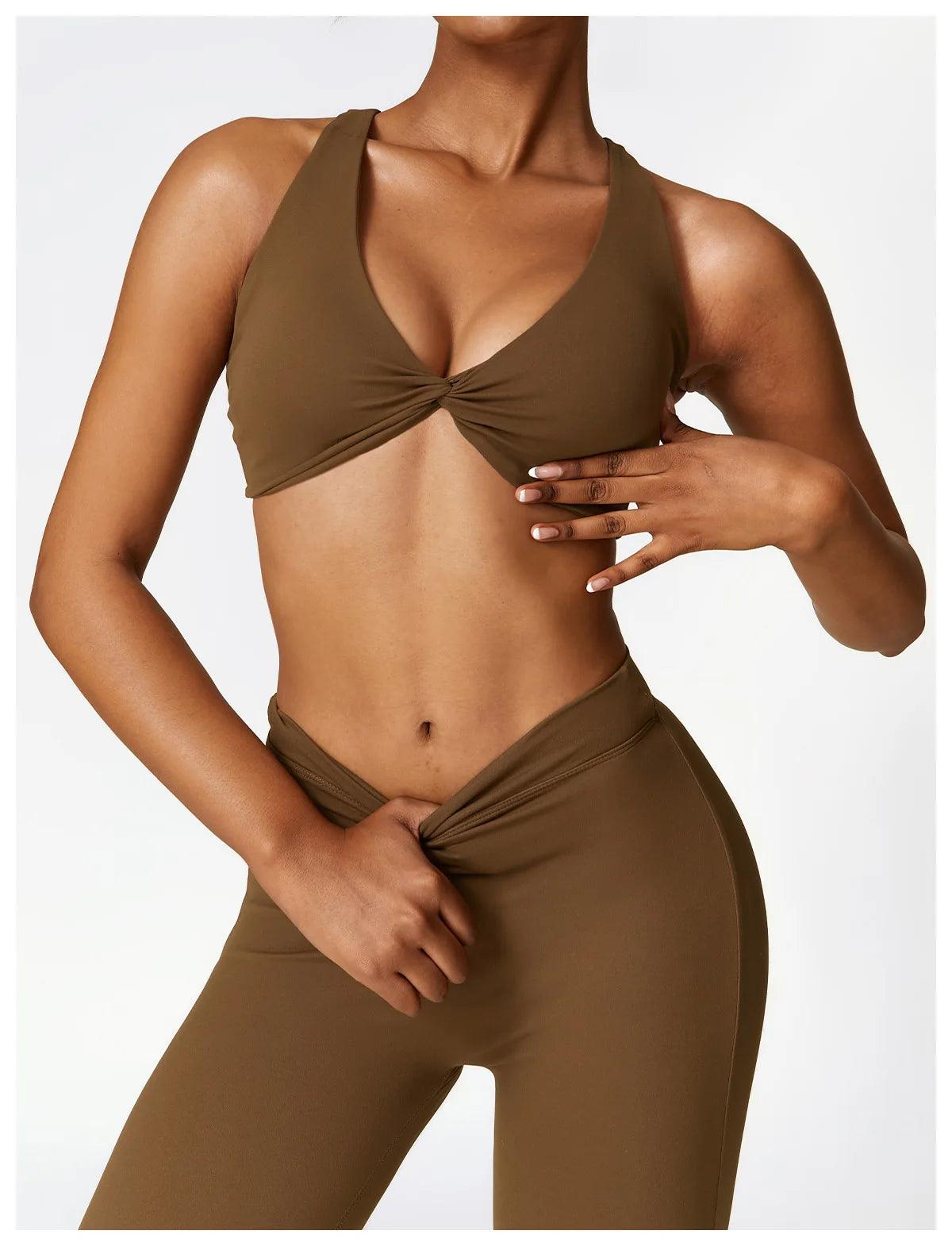 Seamless 2-Piece Yoga Set – High Waist Leggings and Sports Bra - - Leggings