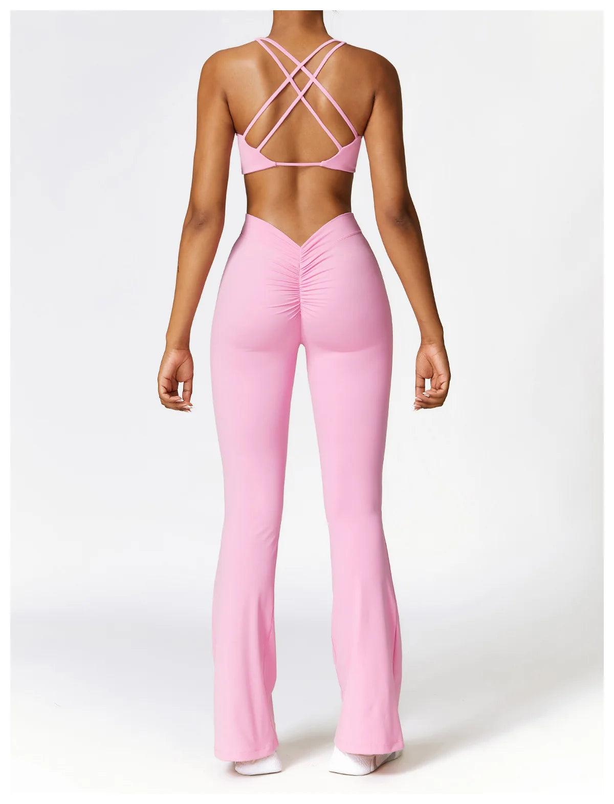 Seamless 2-Piece Yoga Set – High Waist Leggings and Sports Bra - - Leggings