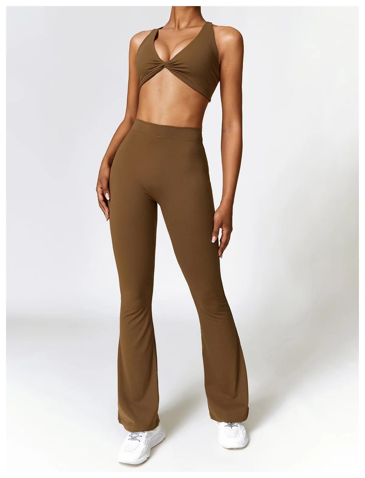 Seamless 2-Piece Yoga Set – High Waist Leggings and Sports Bra - - Leggings