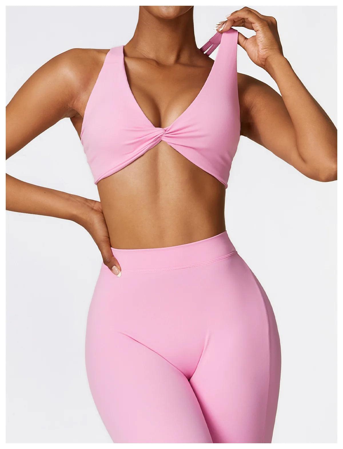 Seamless 2-Piece Yoga Set – High Waist Leggings and Sports Bra - - Leggings