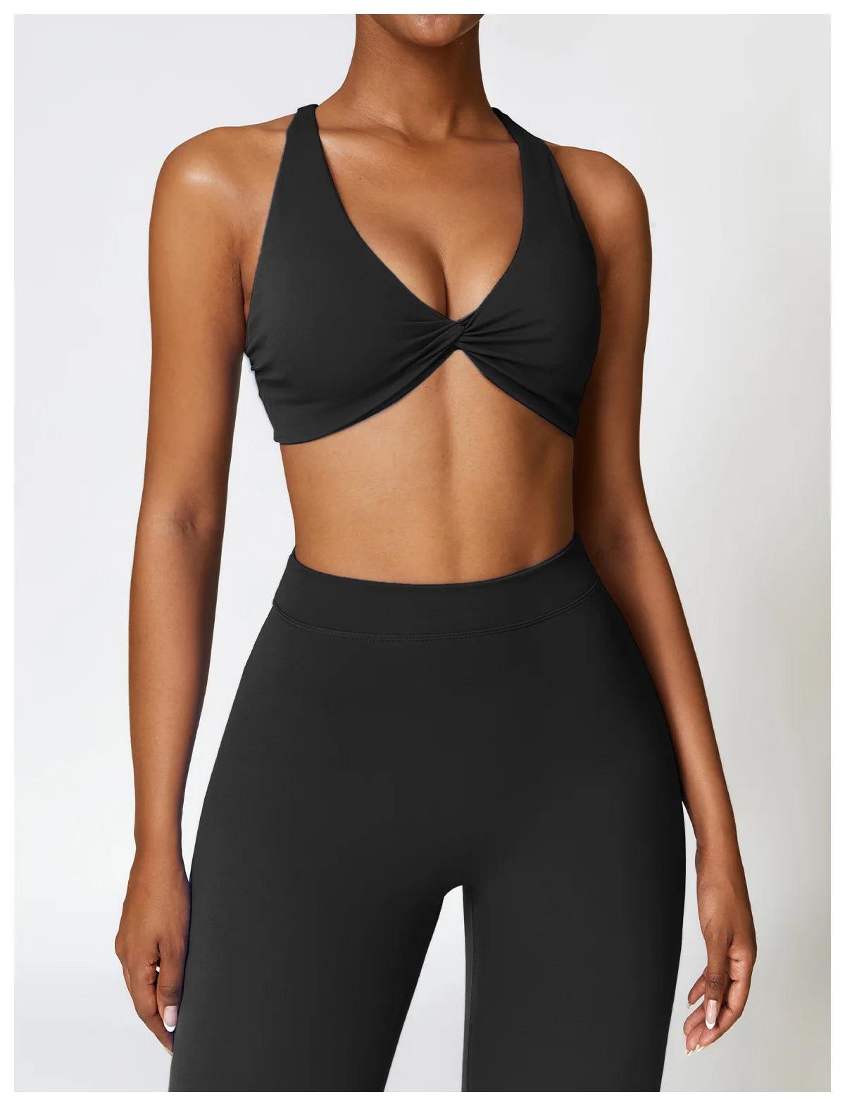 Seamless 2-Piece Yoga Set – High Waist Leggings and Sports Bra - - Leggings