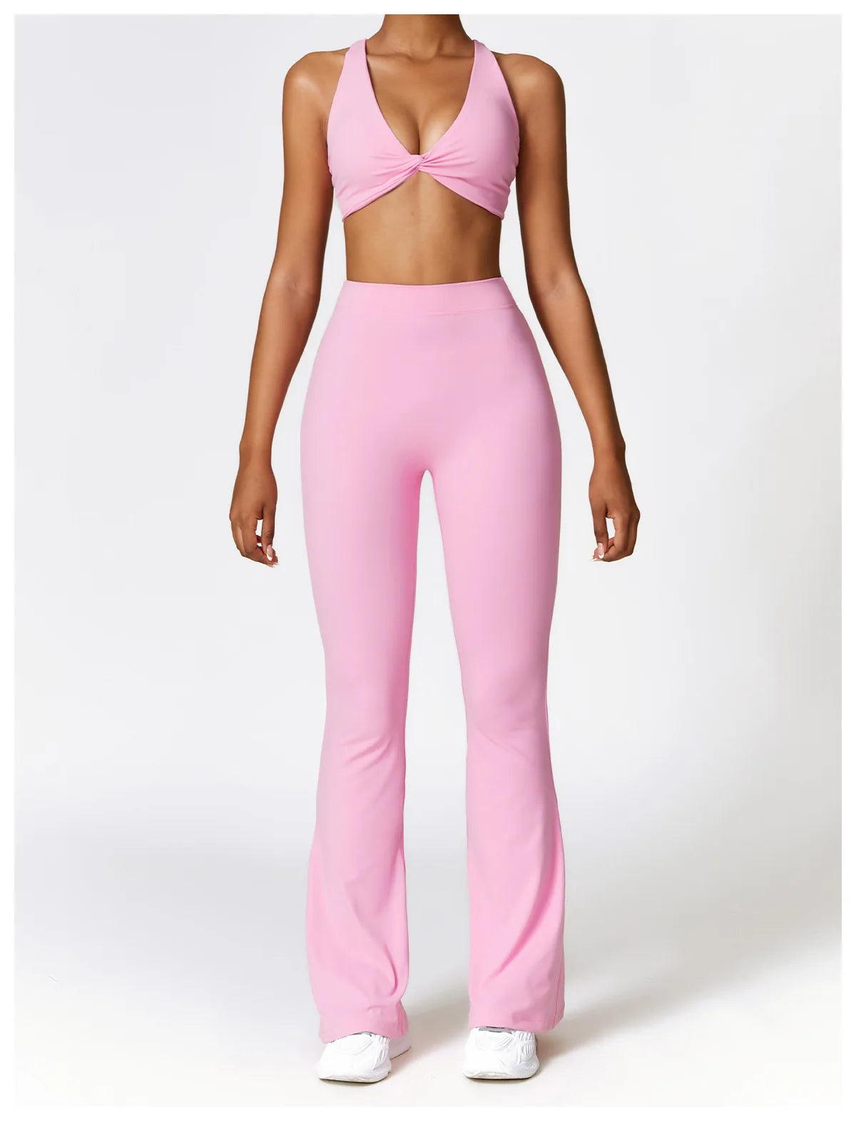 Seamless 2-Piece Yoga Set – High Waist Leggings and Sports Bra - - Leggings